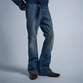 铁锈染深海蓝做旧手工磨破合身微喇牛仔裤 noEmosen noE