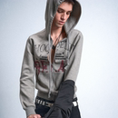 FUNCTION mosen YOUTHMAL 做旧花灰满印连帽合身卫衣 noE