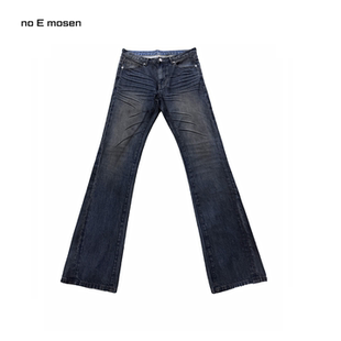 直筒微喇skinny微弹牛仔裤 脏污刷蜡wax涂层修身 noE mosen