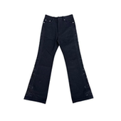 noEmosen 微喇碳黑14盎司牛仔裤 noE 侧腿满刺绣音符修身