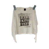 摇滚通缉犯 mosen noE 微透雪花棉 印花弯刀街头长袖 t恤