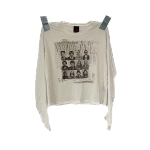 noE mosen 微透雪花棉 摇滚通缉犯 t恤 印花弯刀街头长袖