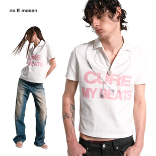 耳机刺绣印花珠地正肩polo短袖 mosen CuRmyBeats T恤 noE