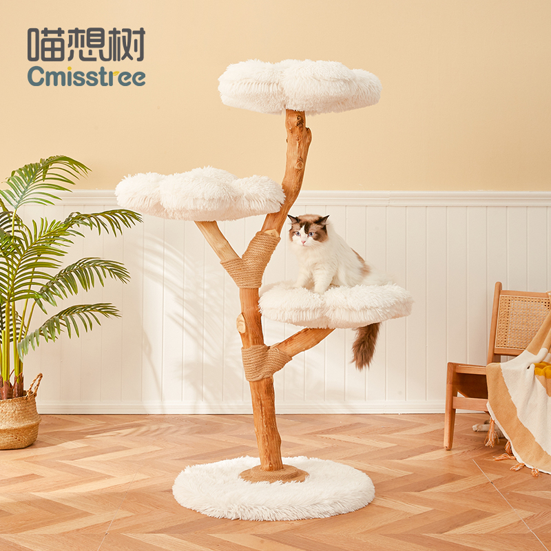 喵想树云朵实木猫爬架