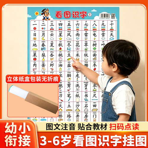 看图识字挂图早教启蒙认字幼儿园