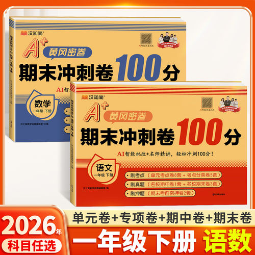 一年级下册语数冲刺100分试卷