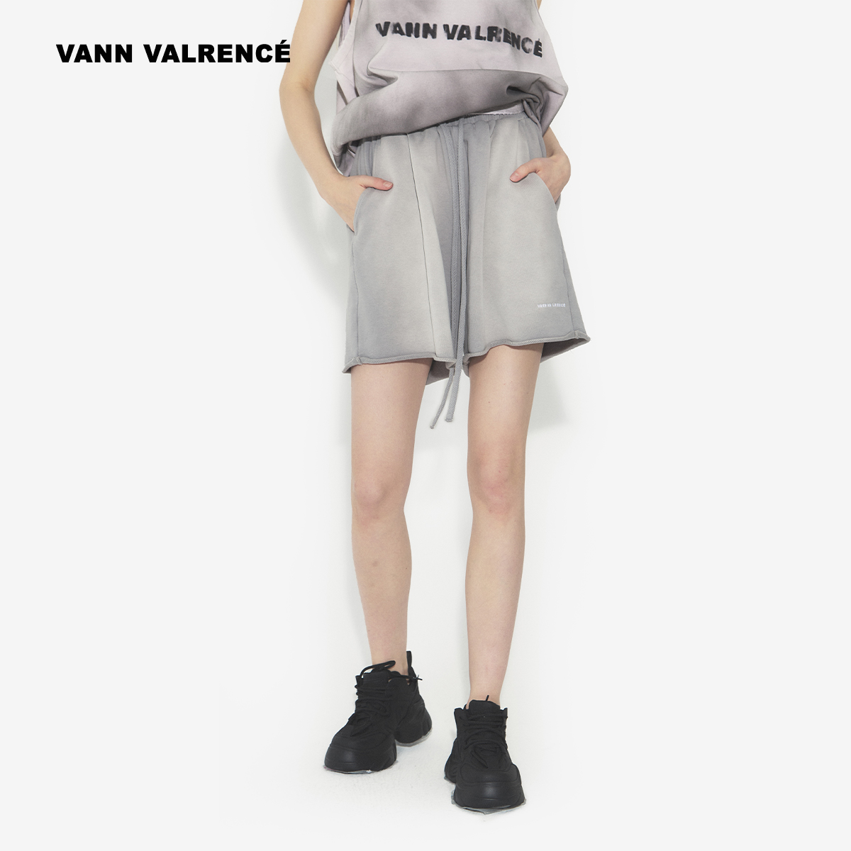 休闲喷染针织短裤百搭宽松四分裤