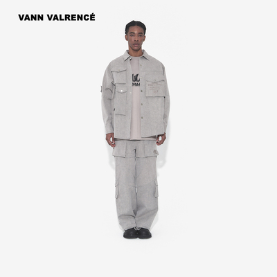 【王安宇同款】VANN VALRENCE山石灰宽松衬衫外套阔腿工装裤套装
