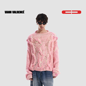 毛衣上衣 VALRENCE高级感慵懒风镂空麻花针织衫 伯远同款 VANN