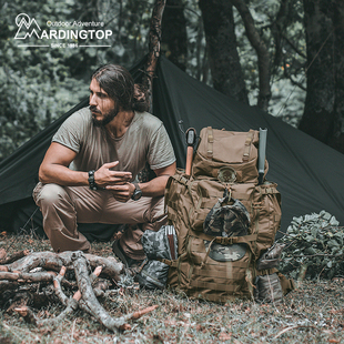 Mardingtop战术户外登山徒步装备露营迷彩超大双肩背包背负系统
