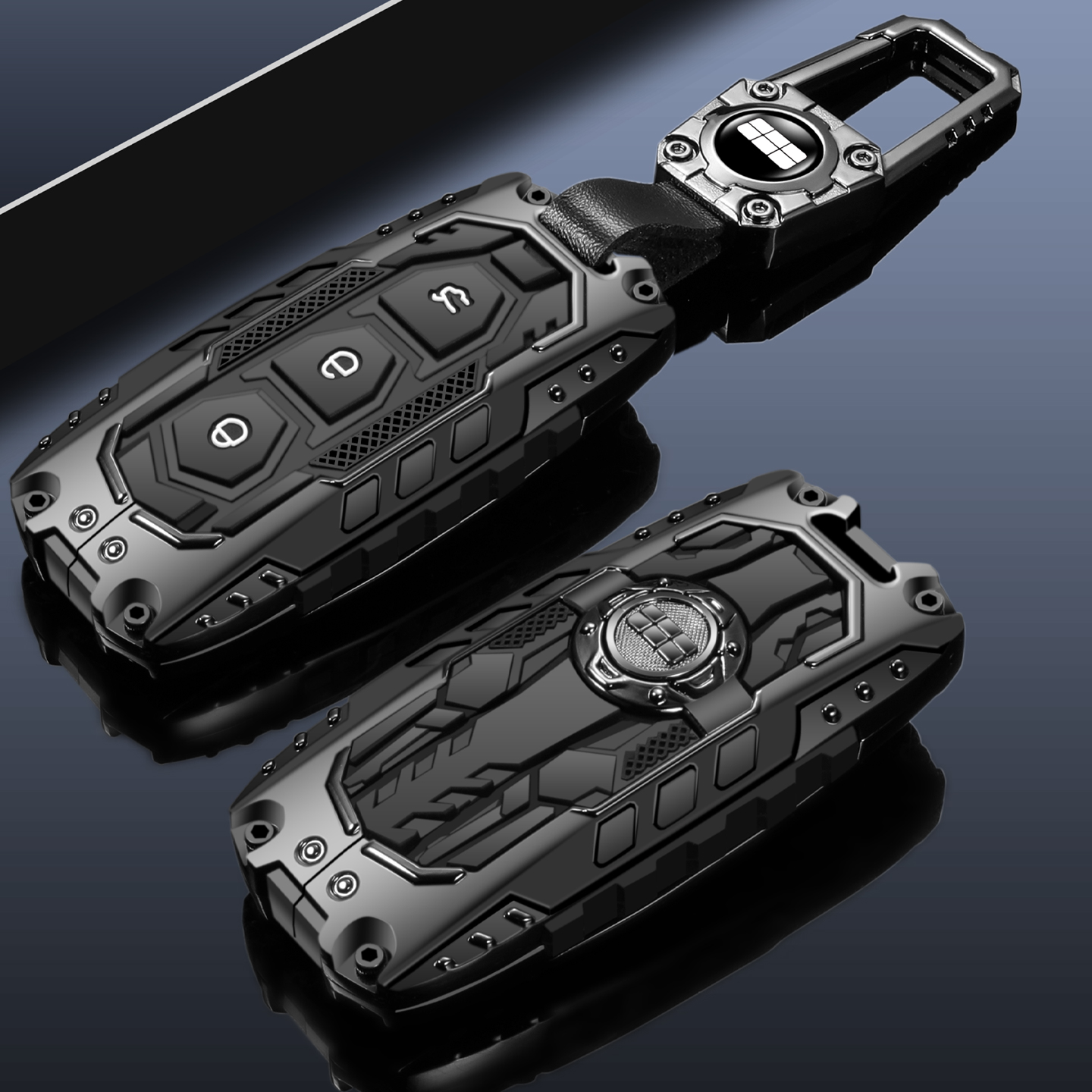 时尚新款机甲风金属银河钥匙套