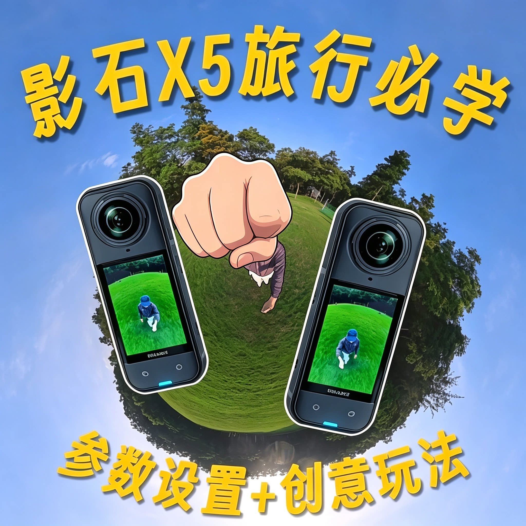 影石X5全景相机教程旅行拍摄参数创意短片玩法大全