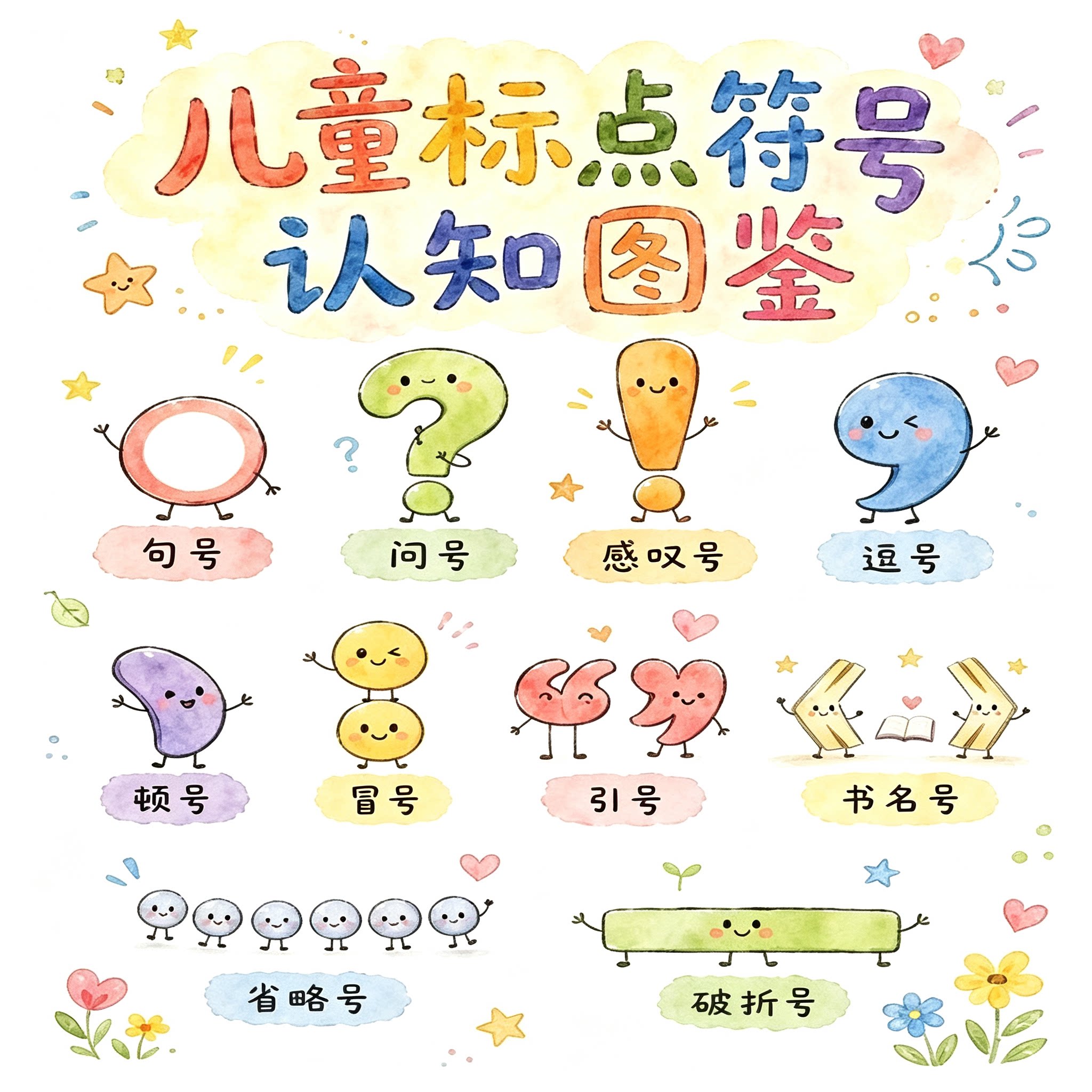 儿童标点符号认知图鉴小学标点符号启蒙学习资料
