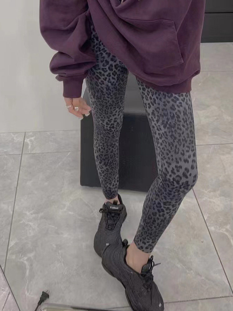 休闲洋气打底裤豹纹修身显瘦弹力裤运动长裤欧洲站女装百搭裤子潮,女装/女士精品,打底裤,淘宝优惠券,粉丝福利购,淘宝优惠卷