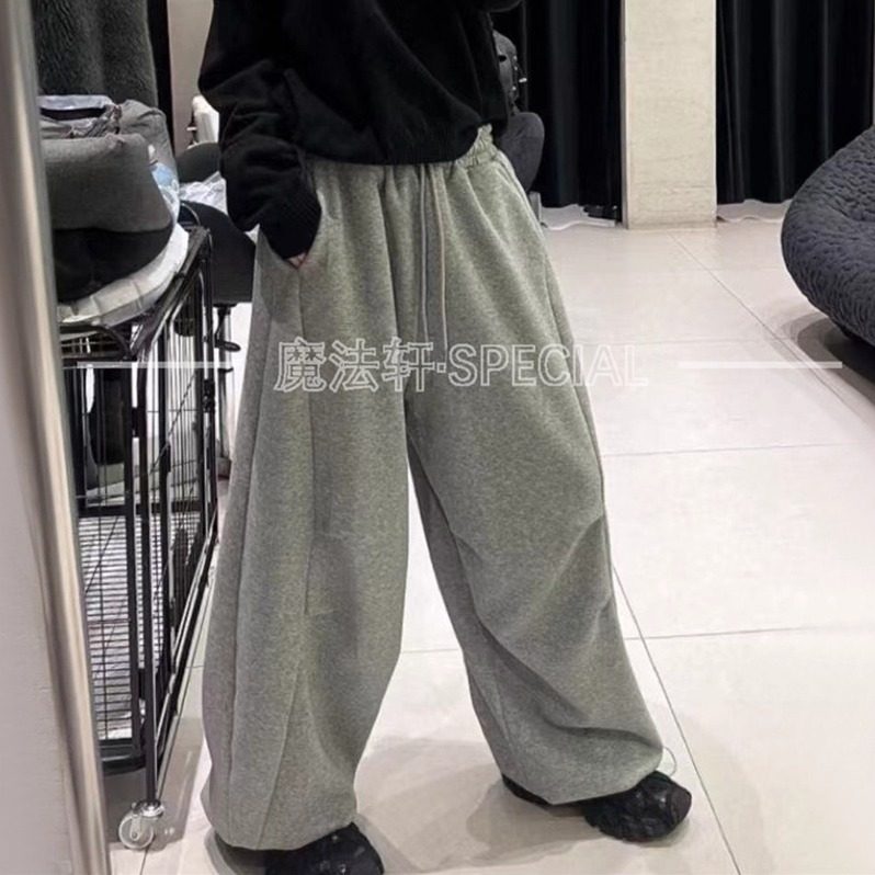 【现货】灰色卫裤休闲裤女2025新款秋冬高腰宽松阔腿收脚裤长裤Q,女装/女士精品,休闲裤,淘宝优惠券,粉丝福利购,淘宝优惠卷