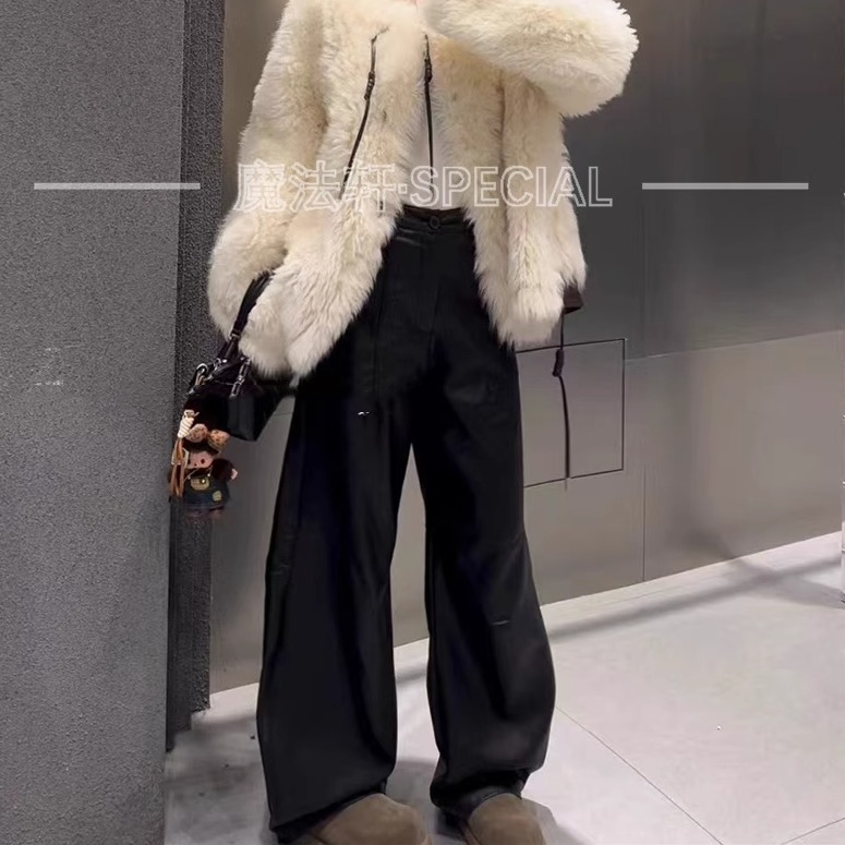 黑色皮裤休闲裤女款2025新款