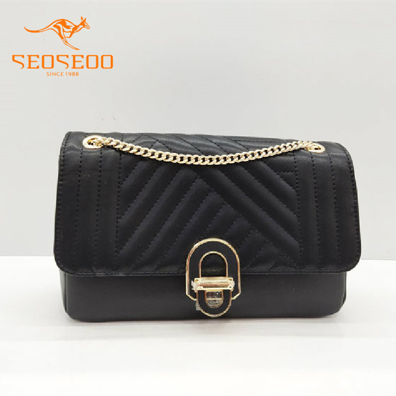 seoseoo南奥九州袋鼠女包正品2023新款时尚牛皮绣线潮小方包74190