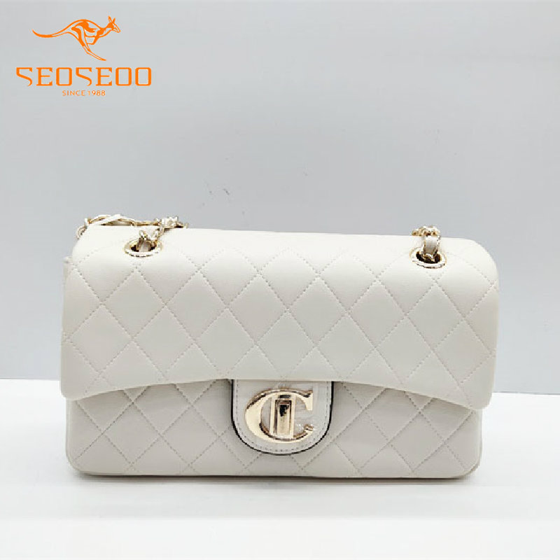 seoseoo南奥九州袋鼠女包正品2023新款菱格链条包真皮单肩包74194