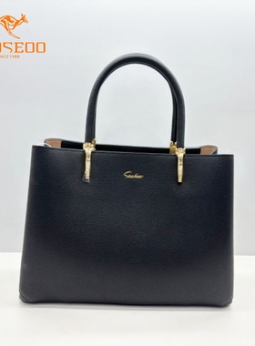 SEOSEOO九州袋鼠女包2025新款商场同款真皮手提包通勤单肩包74203