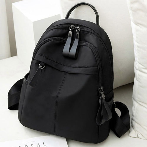 牛津布黑色双肩包女新款背包妈妈包后背包女士小巧小号防水出门包