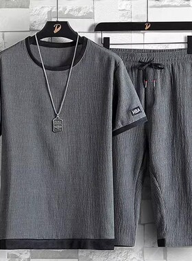 Summer casual sports men's T-shirt set夏季 休闲运动T恤两件套