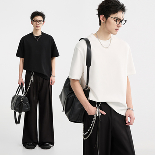 [凉感云柔三本针]伯爵卓尔男装 夏季高级感圆领打底纯色短袖t恤衫