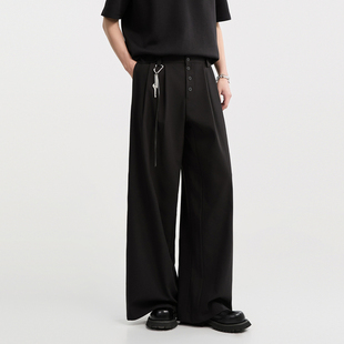 [多褶设计感宽松版]伯爵卓尔男装25夏季新款高级感休闲裤阔腿裤子