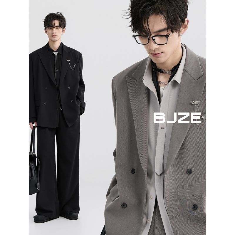[高端醋酸天丝羊毛]BJZE春季高级感戗驳领设计休闲西服男韩版外套