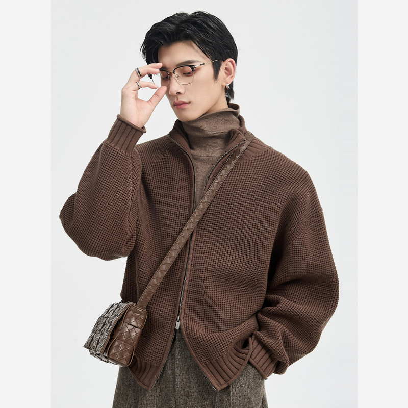 {莱赛尔含羊毛}伯爵卓尔25秋冬提花肌理感针织开衫男保暖毛衣外套,男装,针织衫/毛衣,淘宝优惠券,粉丝福利购,淘宝优惠卷