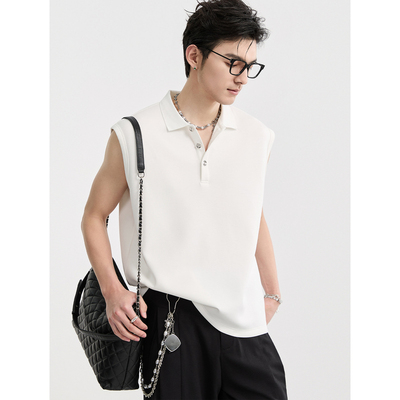 [进口匹马棉凉感无袖设计]伯爵卓尔男装25夏季翻领polo衫背心体恤