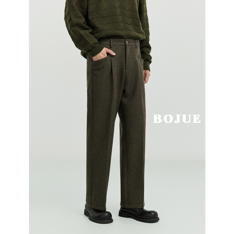 伯爵卓尔精致韩风绵羊毛呢休闲裤