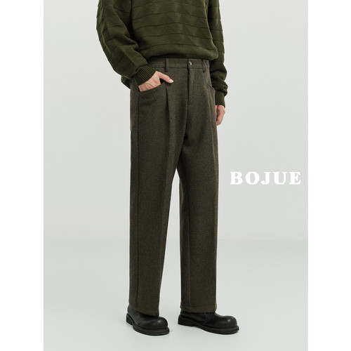 伯爵卓尔精致韩风绵羊毛呢休闲裤