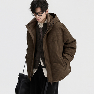 高级肌理感连帽BJZE25冬季新款御寒加厚羽绒服男夹克保暖短款外套