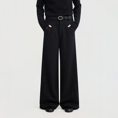 {立体剪裁设计}伯爵卓尔25秋冬含羊毛高级感阔腿休闲裤男垂感裤子