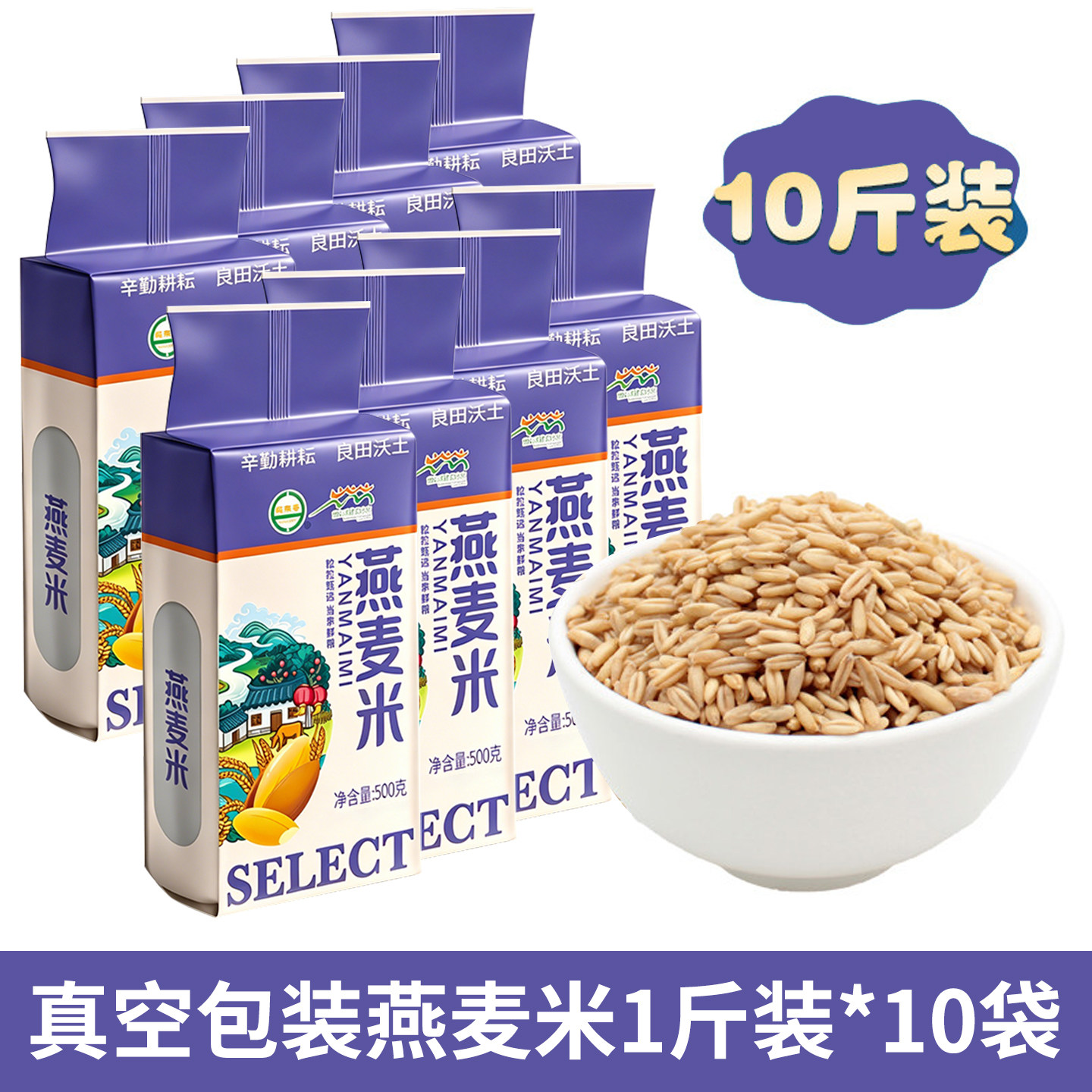 纯燕麦米10斤内蒙古胚芽米粗粮农家燕麦粒新米燕麦仁低升糖专用图片
