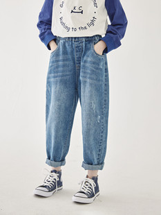 休闲百搭长裤 儿童童装 上新宽松牛仔老爹裤 子春秋2025年洋气新款 裤