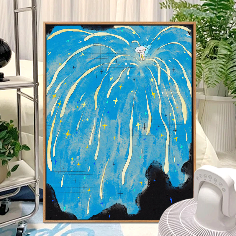 梦幻星河|数字油画diy2024新款治愈系手绘高级感涂色画室内装饰画图片