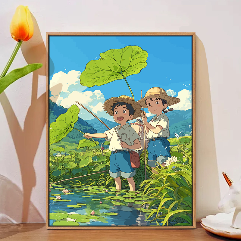 韩孚宫崎骏手工diy数字油画