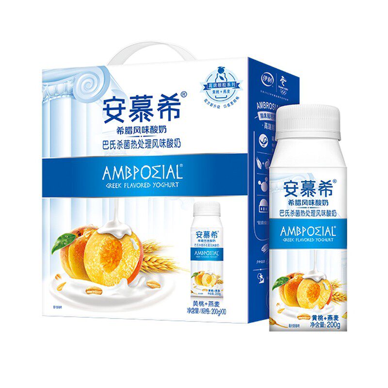 伊利安慕希利乐冠黄桃燕麦味常温酸奶200g*10*1