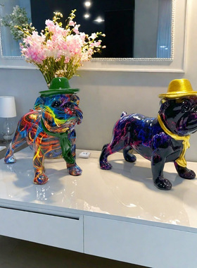 跨境热卖炫彩转印带帽站立法斗摆件家居办公桌送礼树脂工艺品装饰