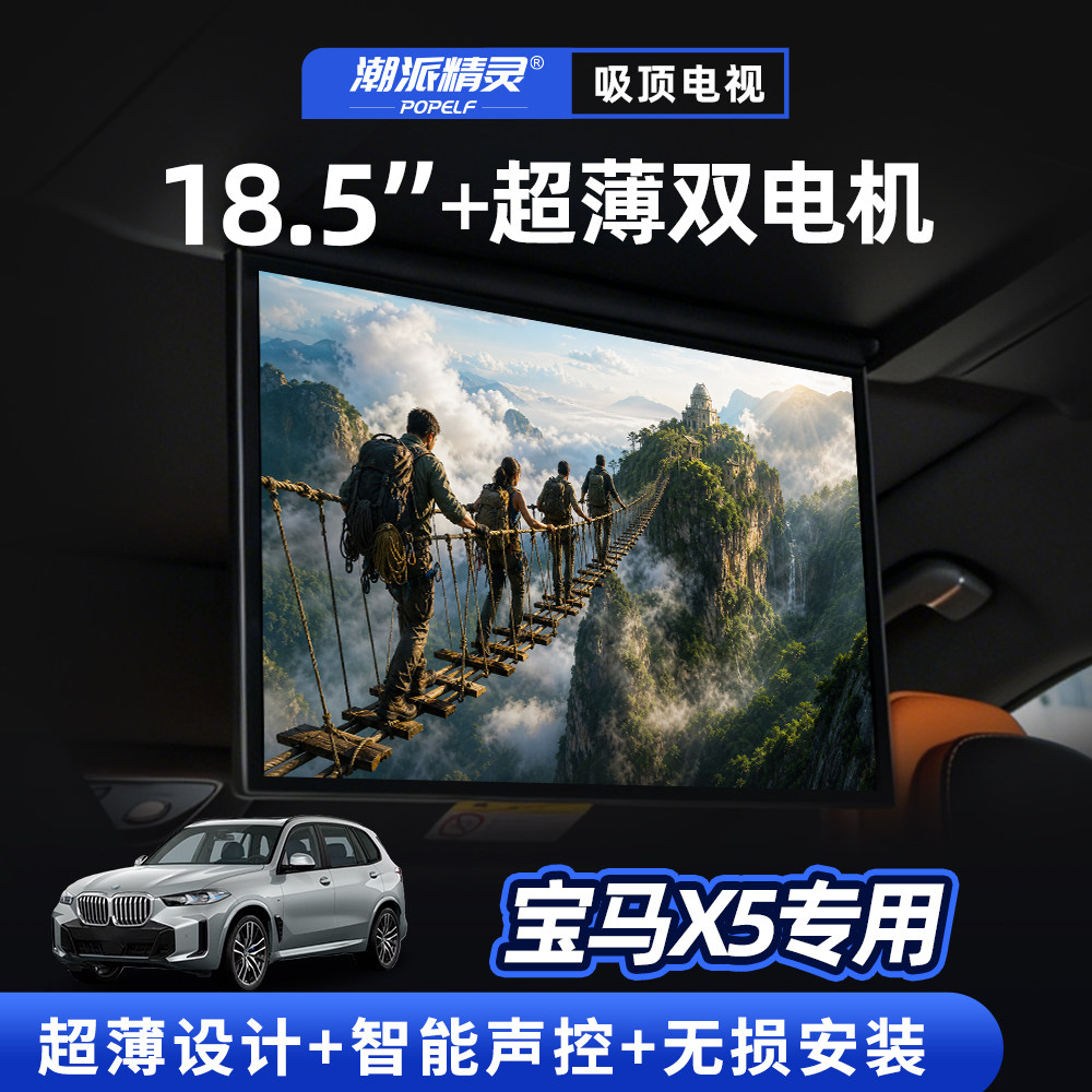 潮派精灵宝马X5吸顶电视