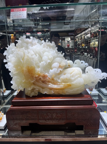 天然青海玉石白菜招财摆件客厅玄关公司办公室乔迁开业送礼装饰品