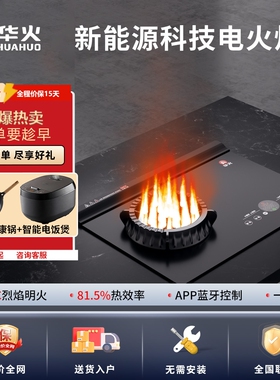 华火电火灶商民两用3KW大功率台嵌两用电生明火电火灶触摸款蓝牙