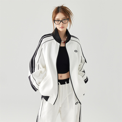 【明星同款】情侣插肩袖拉链开衫卫衣男女同款2025早秋季潮牌外套