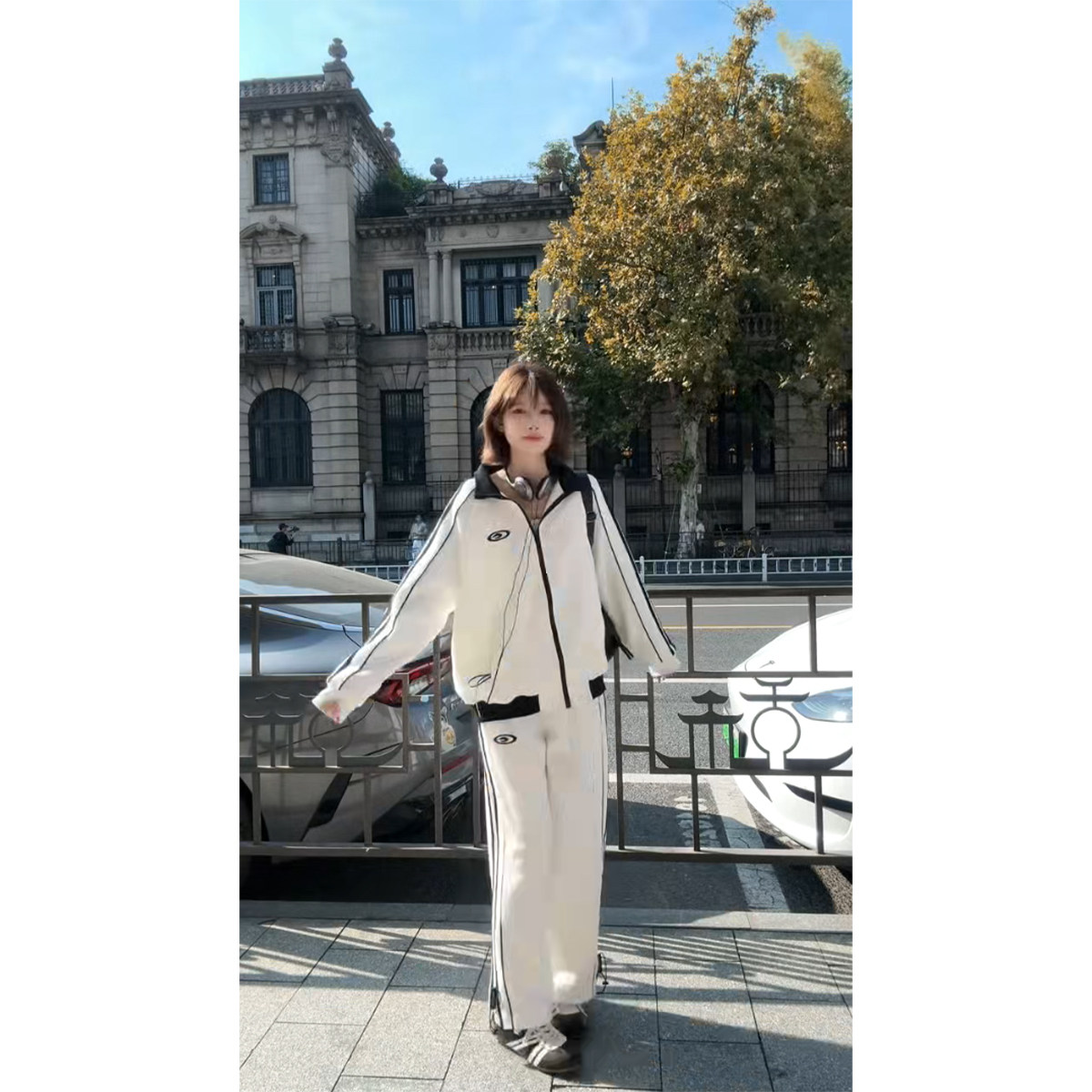 GOLFCROSS男女同款情侣装卫衣春秋美式宽松开衫休闲运动套装