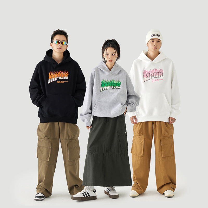 mpux肌理发泡套头印花卫衣