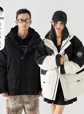 MPUX联名90%白鸭绒羽绒服男女同款日系工装立领冬季新款外套ins