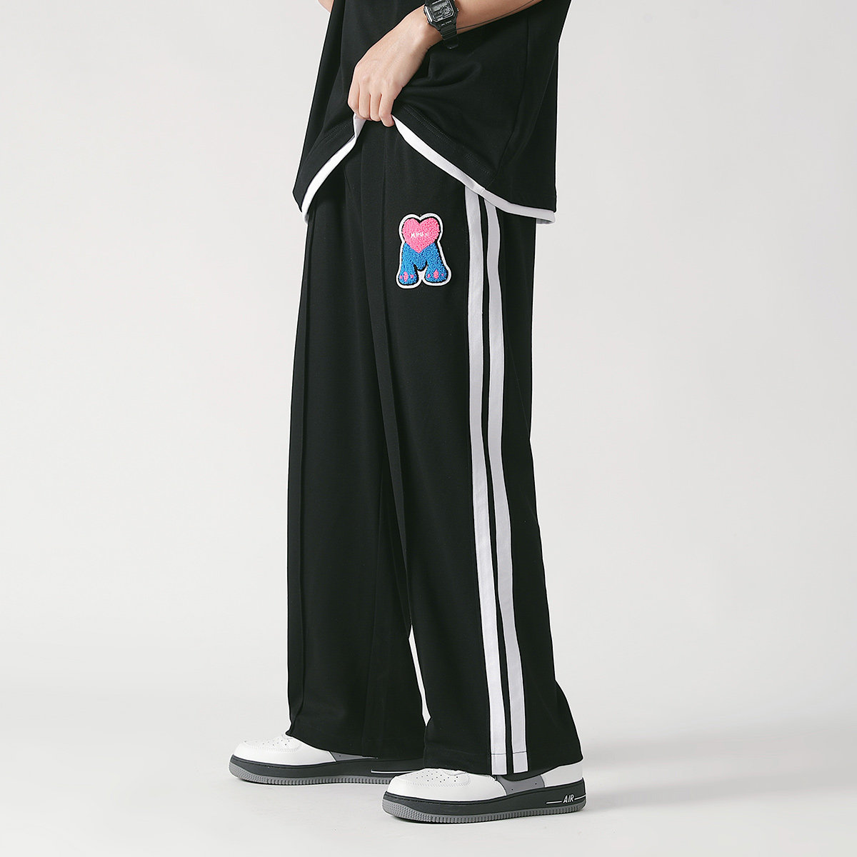 【CC家CC】MPUX联名垂感拖地条纹休闲裤 男女同款