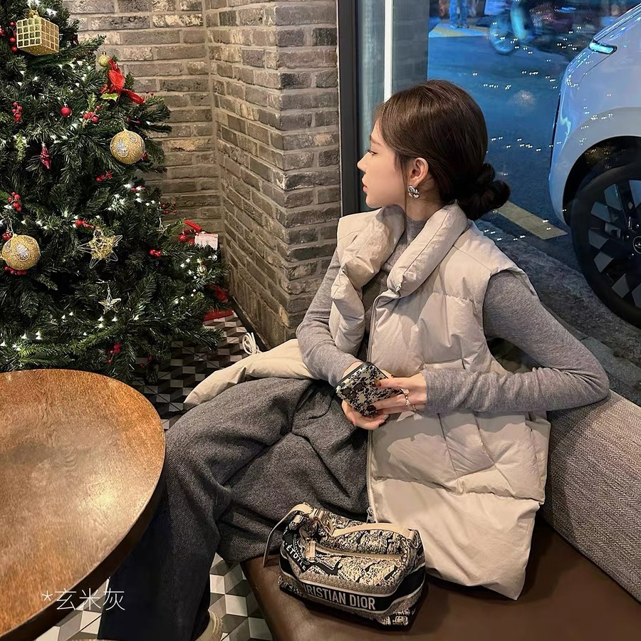 Lilylikes 羽绒棉服小欧包新款韩版宽松立领水洗精梳棉马甲外套女