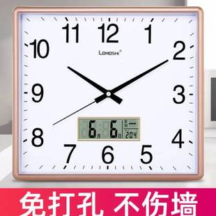 简约挂表万年历长方形创意大号石英钟 静音挂钟客厅卧室钟表时尚